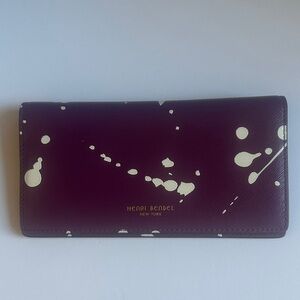 Henri Bendel Dark Purple and Cream Wallet
